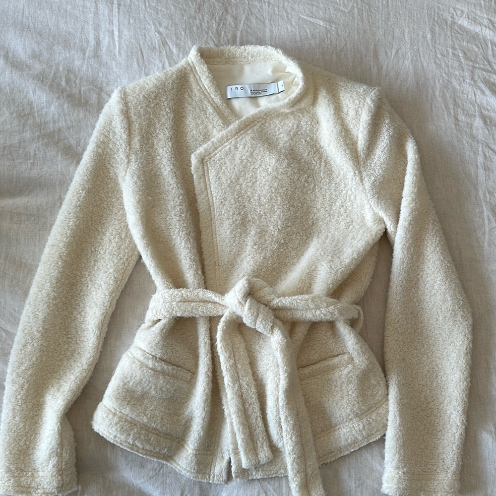 IRO boucle wrap jacket with belt